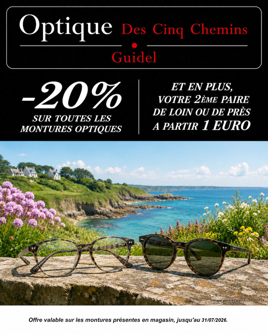 Optique Des Cinq Chemins. -20% sur les montures.