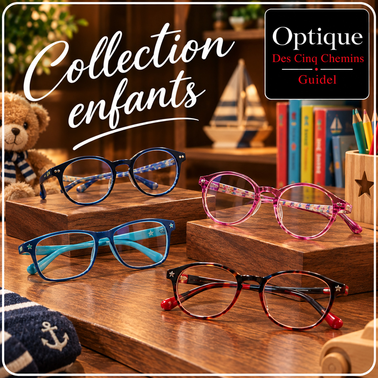 Optique des 5 chemins Guidel. Collection enfants. Optique des 5 chemins Guidel. Collection enfants.