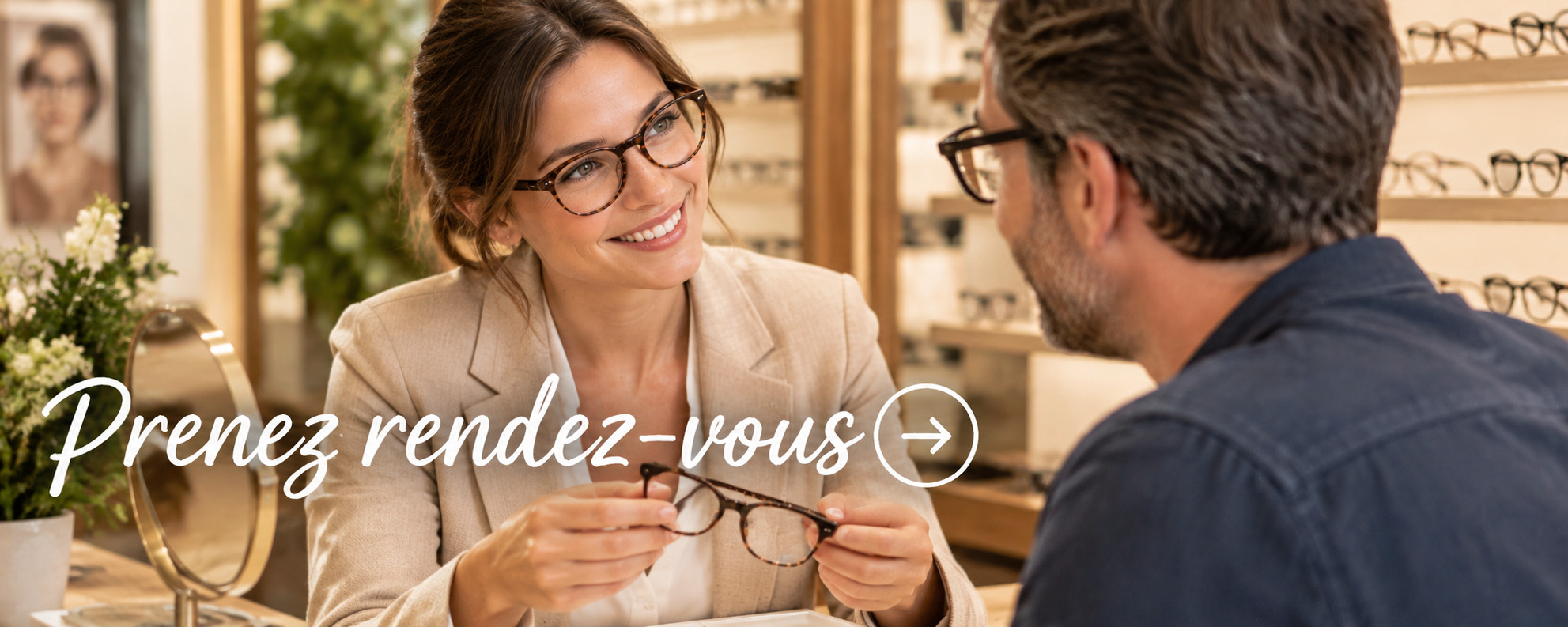 Optique des 5 chemins Guidel. Bouton prenez rendez-vous chez l’opticien. Optique des 5 chemins Guidel. Bouton prenez rendez-vous chez l’opticien.